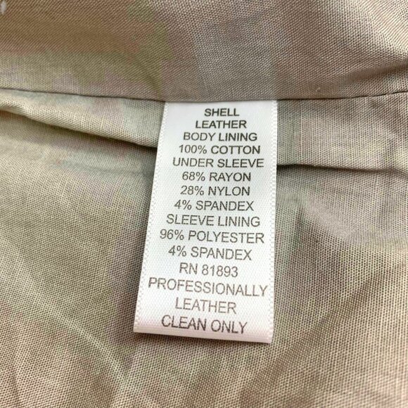 G.I.LI. Cloud Taupe Leather Cascade Tonal‎ Print Leather Jacket - Picture 4 of 10